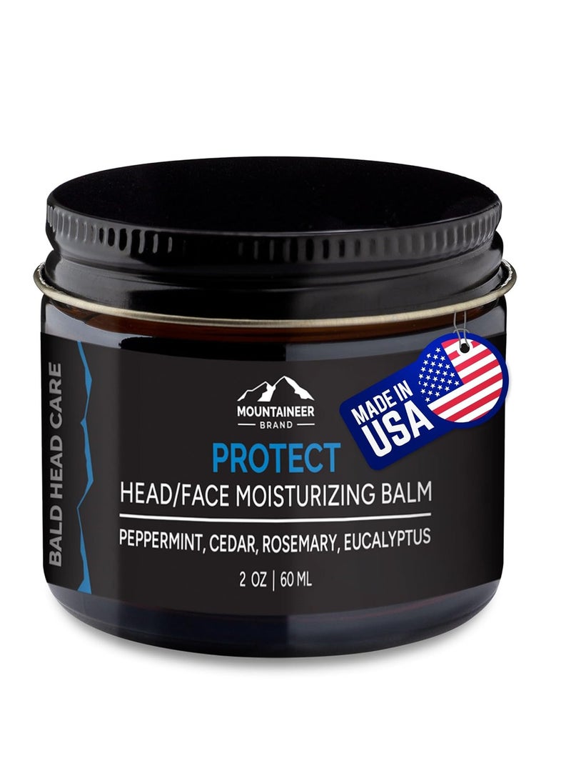 mountaineer brand Mountaineer Brand All Natural Bald Head Moisturizer and After Shave Balm | Bald Head Care for Men | Non-Greasy Scalp and Face Lotion | Refreshing Natural Scent | Made in USA | Protect 2 oz  - Image 1