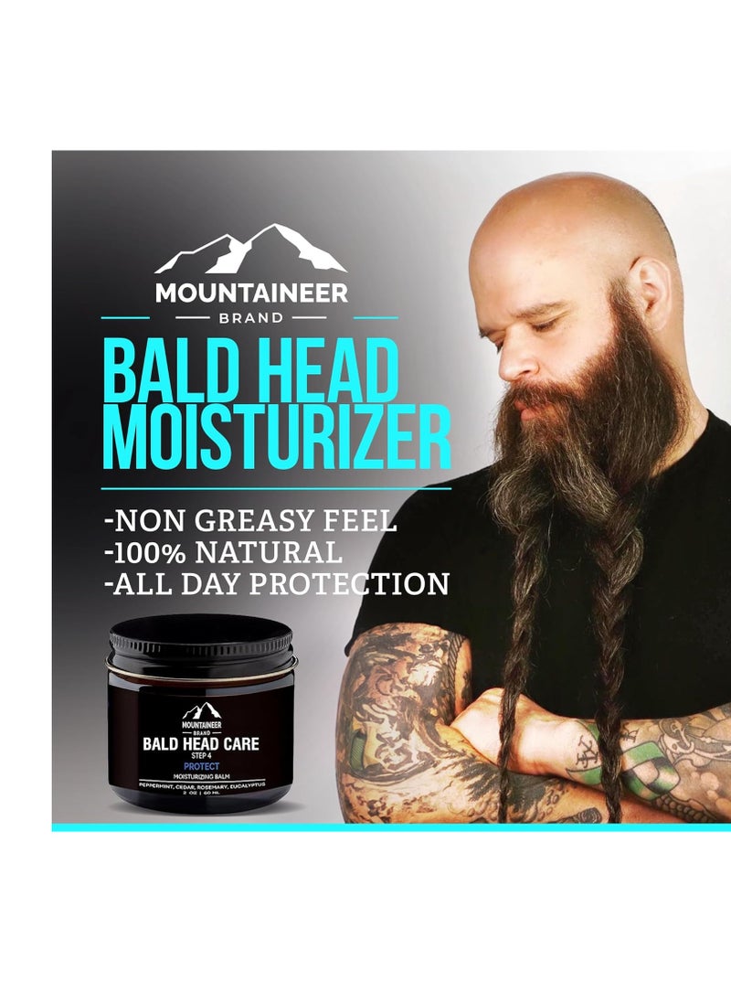 mountaineer brand Mountaineer Brand All Natural Bald Head Moisturizer and After Shave Balm | Bald Head Care for Men | Non-Greasy Scalp and Face Lotion | Refreshing Natural Scent | Made in USA | Protect 2 oz  - Image 2