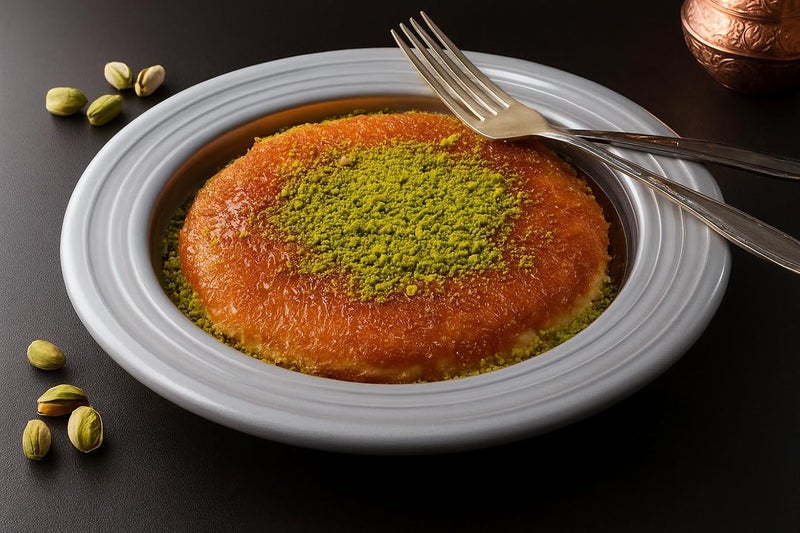 Frigya Kunefe Plate - Cooking and Serving Plates for Shredded Kadaifi, kunafa knafe knafeh Phyllo, Fillo Dough Pan - Set of 3 Silver Color Aluminum Pans (Compatible for frozen kunefe) - Image 2