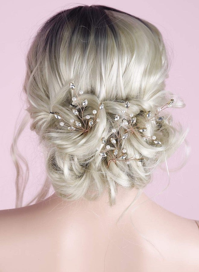 Aimimier Bridal Wedding Hair Pins Gold Hair Jewelry Women Gold Bobby Pins Bridesmaids Hair Pin Wedding Hair Pins Hair Accessories for Women and Bride (Rose gold) - Image 1