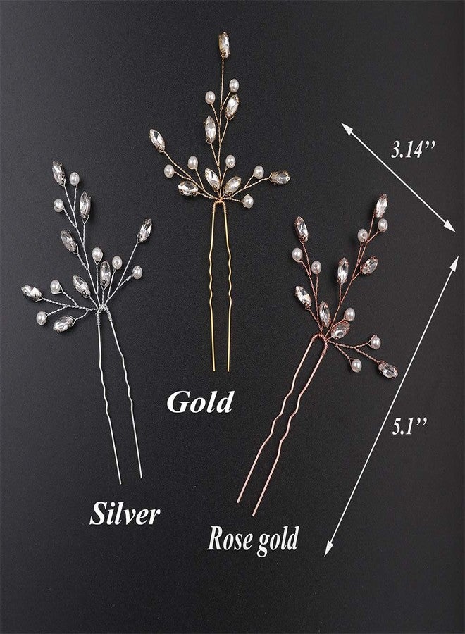 Aimimier Bridal Wedding Hair Pins Gold Hair Jewelry Women Gold Bobby Pins Bridesmaids Hair Pin Wedding Hair Pins Hair Accessories for Women and Bride (Rose gold) - Image 5