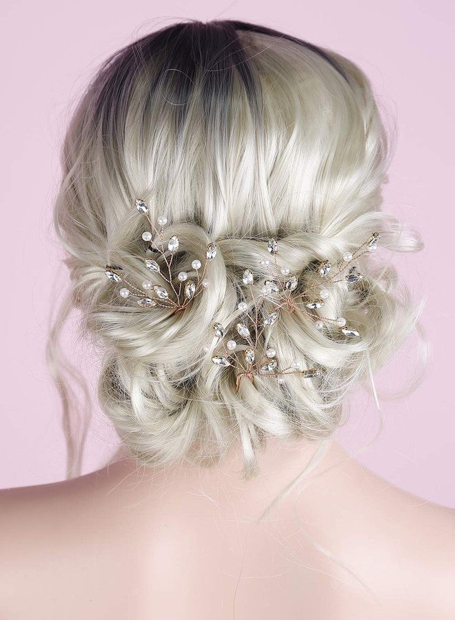 Aimimier Bridal Wedding Hair Pins Gold Hair Jewelry Women Gold Bobby Pins Bridesmaids Hair Pin Wedding Hair Pins Hair Accessories for Women and Bride (Rose gold) - Image 2