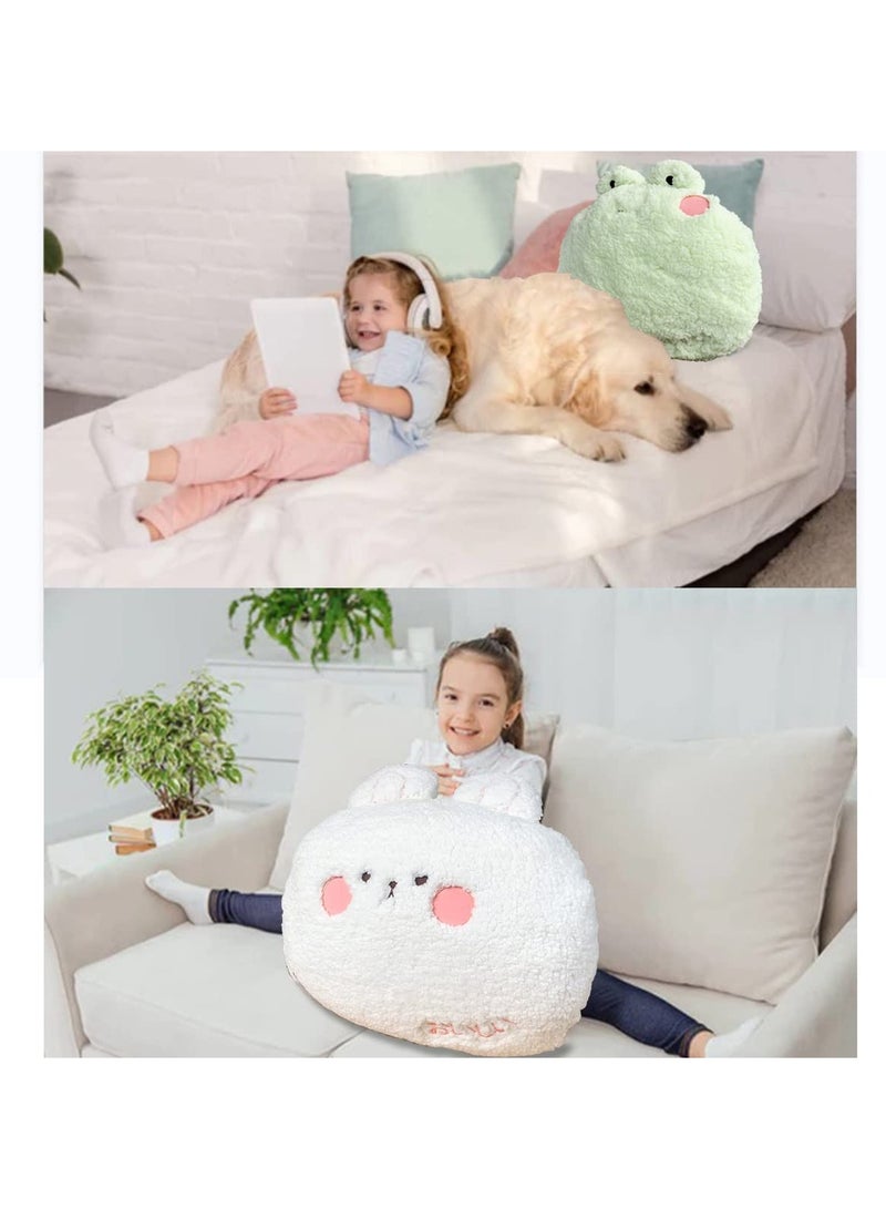 SOLARAE Bunny Plush Pillow, Large Rabbit Stuffed Animal (14 * 11 inch), Adorable Bunny Plush Toy Big Hugging Pillow, Home Cushion Decoration Birthday Travel Gift for Kids Adults Girls Boys - Image 5