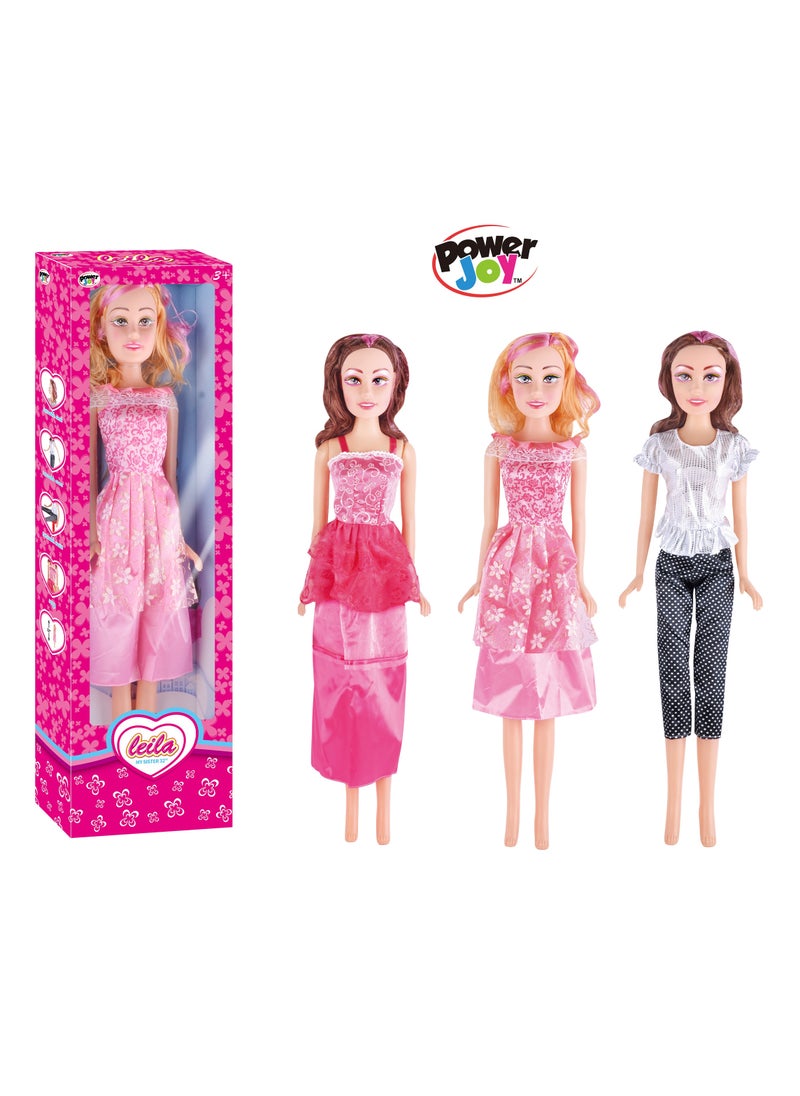 Power Joy Power Joy Leila My Sister with Music 80cm, Assorted 1 Piece (Style & Color May Vary) Battery Operated | Fashion Doll | Perfect for Kids and Toddlers  - Image 1