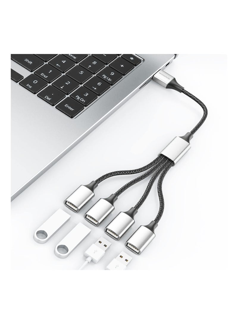 4 USB Extension Cable, 1 Male to 4 Female Extension Cord Connector, Dual Double USB Port Extender Hub, Data and Charger Power Split Adapter, Essential for Office Work - Image 4