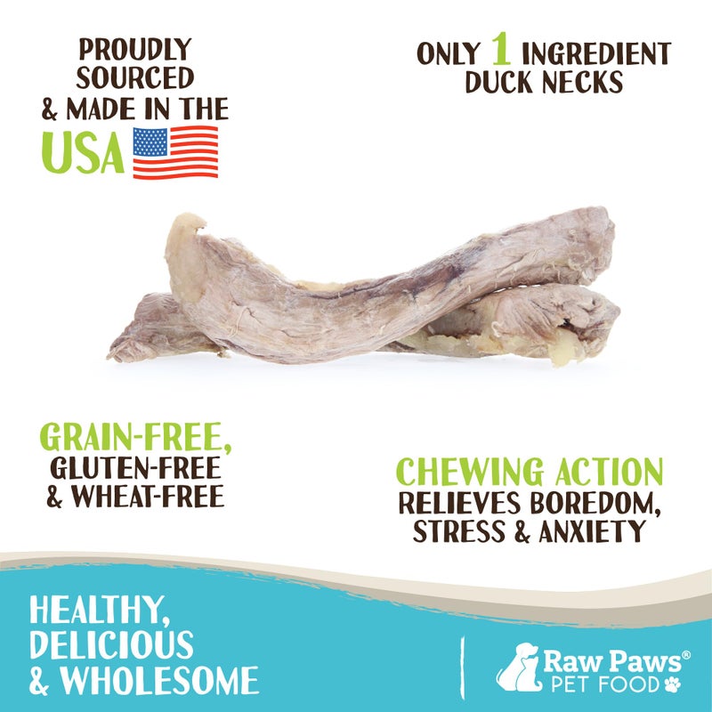 Raw Paws Freeze Dried Duck Necks for Dogs, 5-oz - Made in USA - All Natural Duck Dog Treats - Single Ingredient - Image 2
