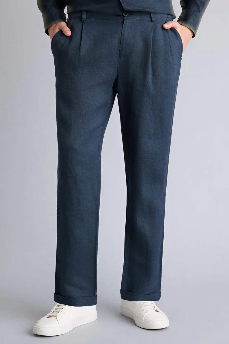 Defacto  Relax Fit 100% Linen Trousers for Men | Best Price UAE