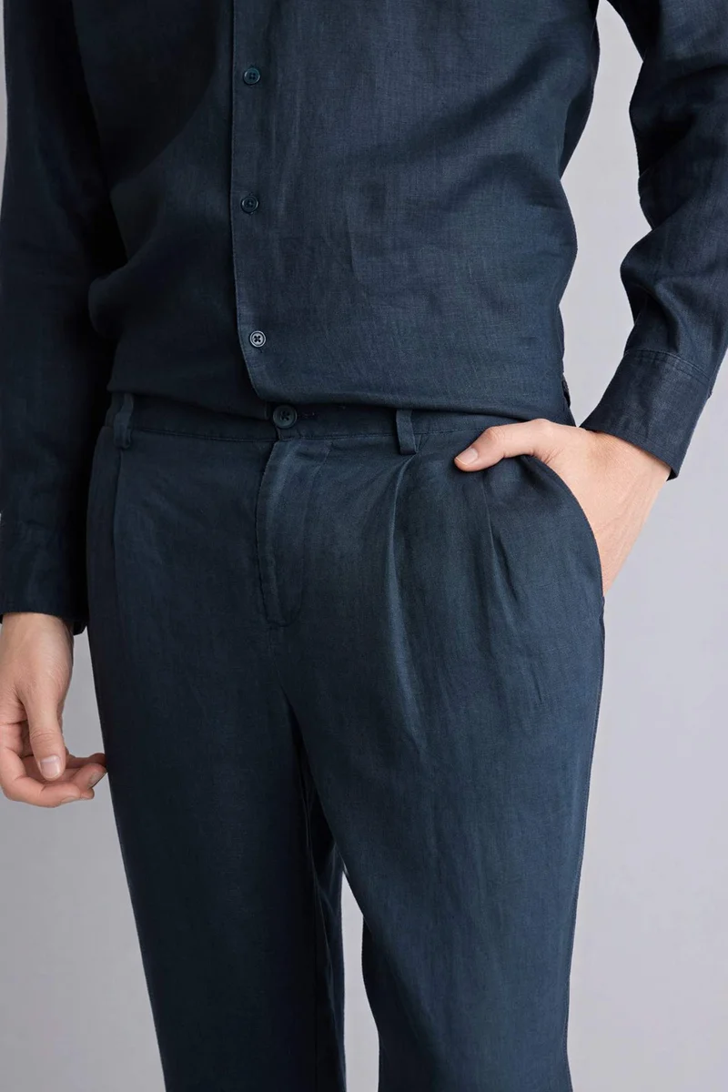 Defacto  Relax Fit 100% Linen Trousers for Men | Best Price UAE