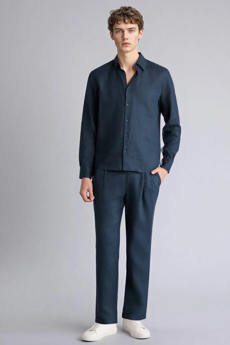 ديفاكتو Relax Fit Linen Trousers