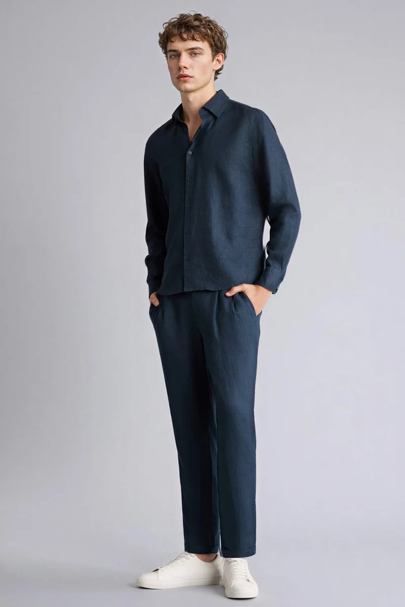 ديفاكتو Relax Fit Linen Trousers