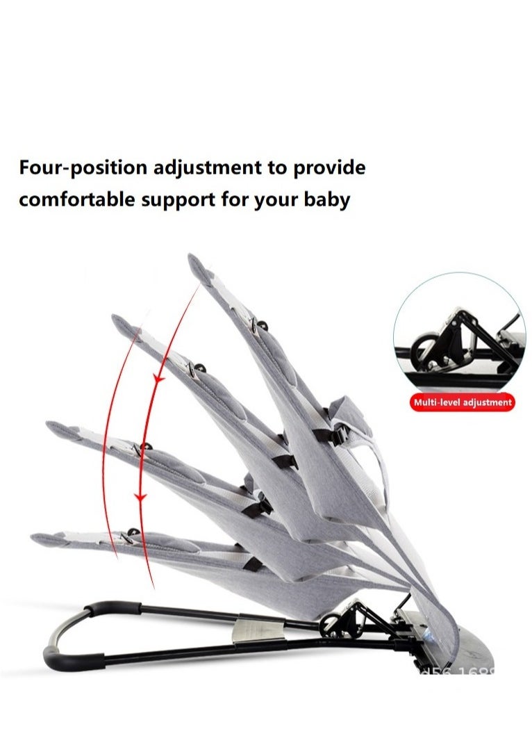 ARNOTEC - Baby Rocking Chair for Newborn to Toddler (0-2 Years), Foldable Bouncer Seat with Toy Bar, 3-Point Safety Harness, Breathable Mesh Fabric, Portable Infant Lounger for Soothing & Play - Image 1