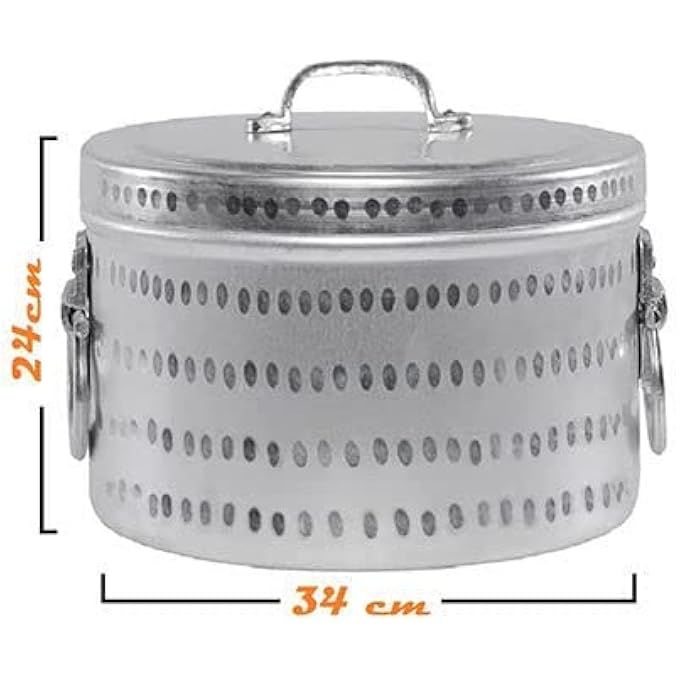 وعاء طهي أو قدر بخاري مندي برياني من الألومنيوم النقي من آيدا، فضي، 34 سم - Image 2
