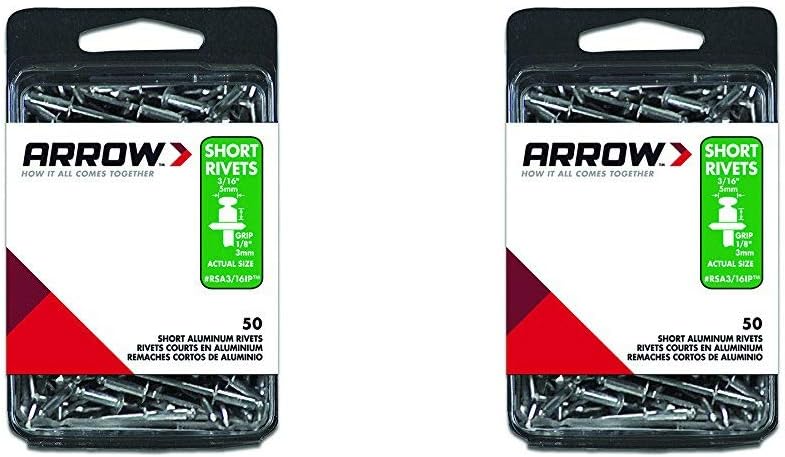 Fastener RSA3/16IP Short Aluminum 3/16-Inch Rivets, 50-Pack - 2 Pack