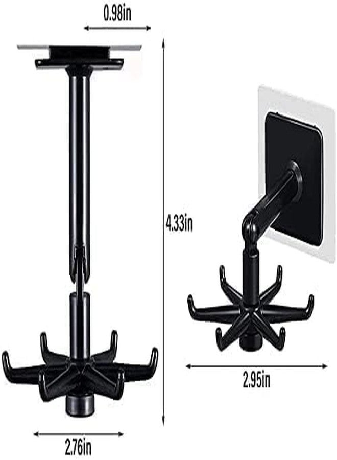ZINZA Wall Mounted Hooks 360 Degree Rotation Folding Hanging Hooks, Adhesive Wall Hanger Sticky for Kitchen Items Utensil Hanging Storage Organizer Rotary Hook Rack with 5 Claw,(Pack of 4) - Image 3