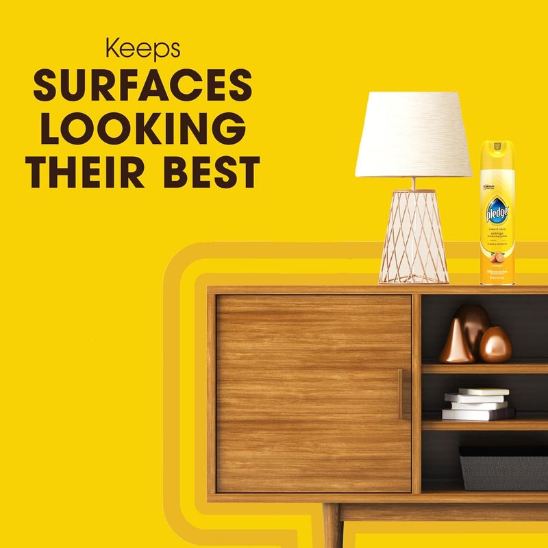 Pledge Enhancing Polish, Wood & Furniture Spray, Orange Scent, 9.7oz - Image 2