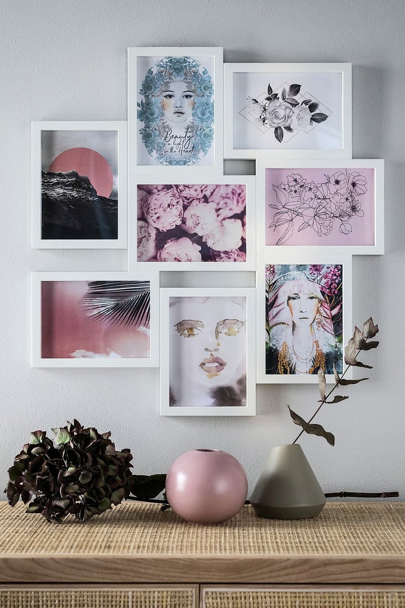 بيتِّيك إطار صور كولاج أبيض لثماني صور – للتعليق على الجدار، 13×18 سم - Image 2