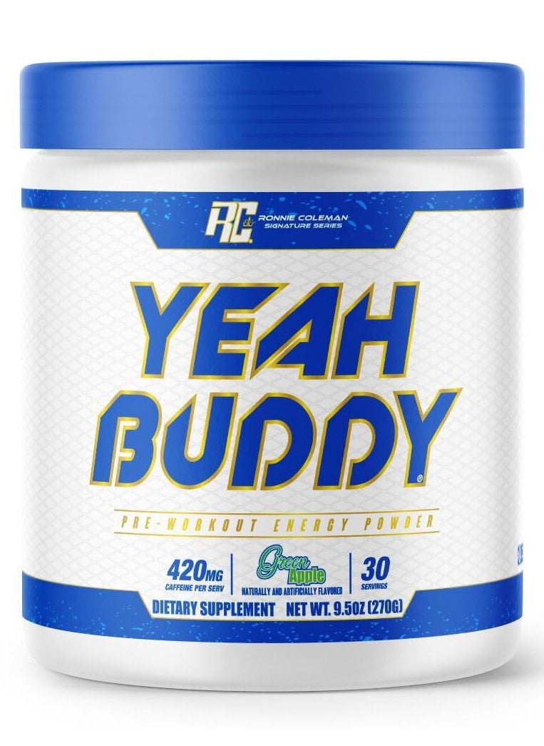 RONNIE COLEMAN RC Yeah Buddy Pre-Workout Green Apple 30 Servings 270 gm  - Image 1