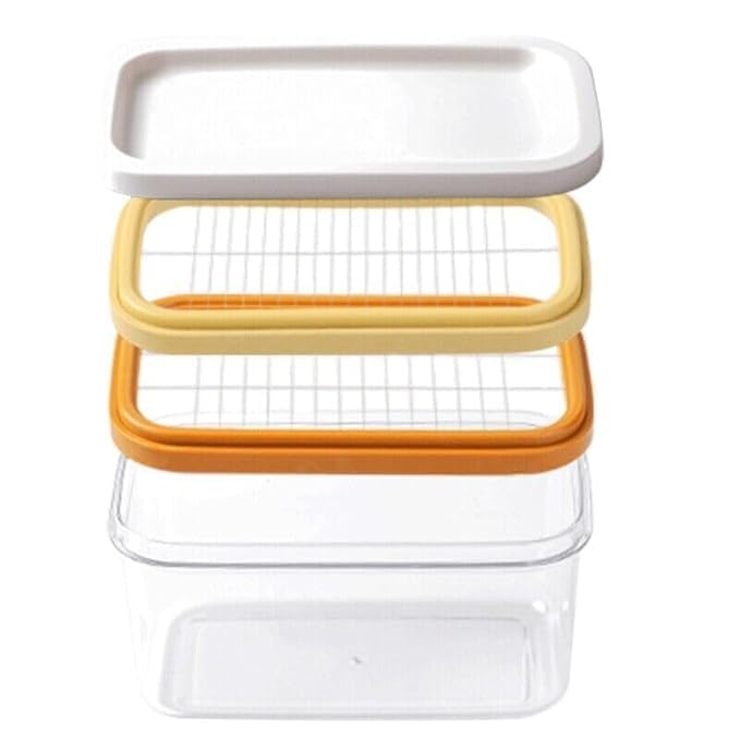 GNOLY GNOLY Butter Dish Butter Keeper with Cutter Slicer Airtight Rectangular Food Storage Container Covered Butter Dish with Lid - Image 3