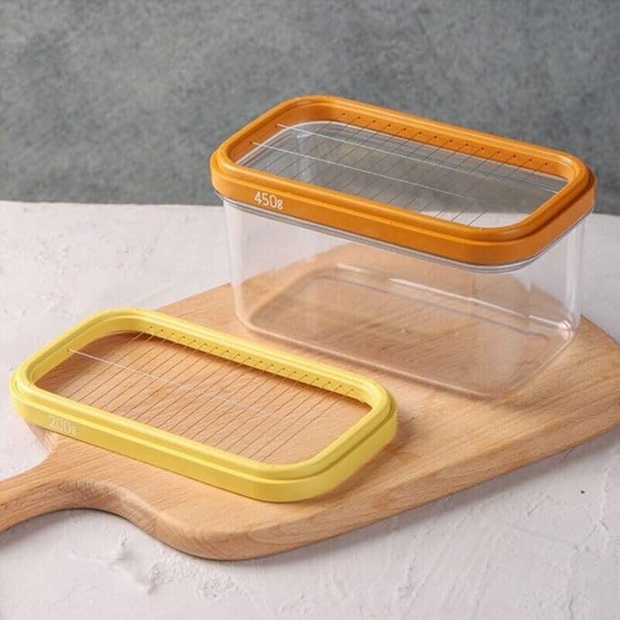 GNOLY GNOLY Butter Dish Butter Keeper with Cutter Slicer Airtight Rectangular Food Storage Container Covered Butter Dish with Lid - Image 4