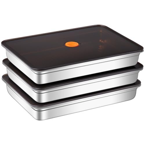 GIUOIDUO Stainless Steel Food Storage Containers with Airtight Lids, 3 Pack Leakproof Meal Prep Containers, Reusable Bento Boxes for Food, Dishwasher & Freezer Safe Containers for Fruits, Snacks, Leftovers - Image 1