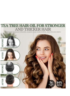 Fiora Naturals Fiora Naturals Tea Tree Oil for Hair and Scalp - with Jojoba, Grape Seed & Castor Oils - Helps hair growth, Soothes Itchy Scalp & Fights Dandruff - Moisturizes and adds shine - 4 fl oz  - Image 2