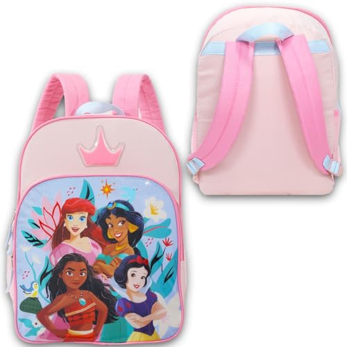 Disney Princess Backpack with Lunch Box Set - Bundle with 16" Backpack, Lunch Bag, Stickers, Water Bottle, More | Disney Princess School Bag for Girls - Image 3