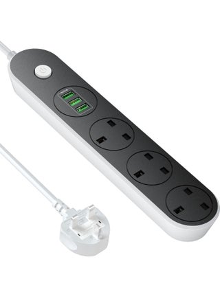 Black 3 socket Round