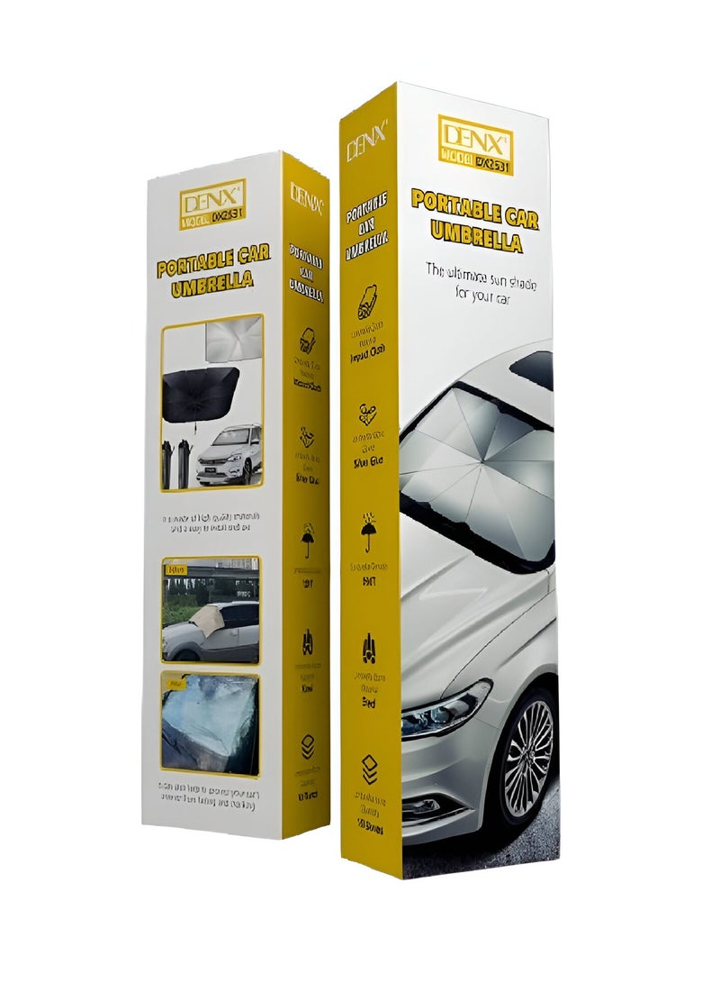 Denx Sunshade umbrella that protects the car from direct sunlight, reduces interior heat, and preserves the cabin decor – foldable – easy to install. - Image 1