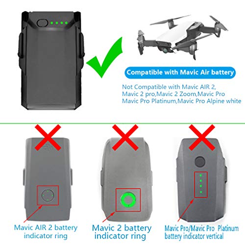 Hanatora Battery Wall & Car Charger for DJI Mavic Air 1st Generation Drone,5 in 1 Rapid Charging Hub with Charge, Discharging and Storage,Fast Multi Batteries Accessories - Image 2
