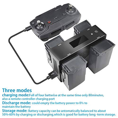 Hanatora Battery Wall & Car Charger for DJI Mavic Air 1st Generation Drone,5 in 1 Rapid Charging Hub with Charge, Discharging and Storage,Fast Multi Batteries Accessories - Image 3