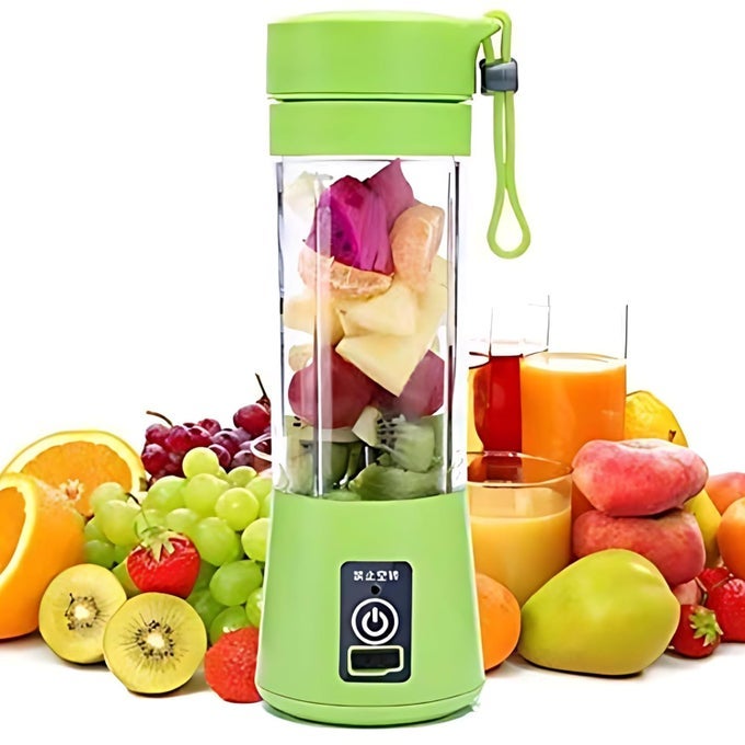 4 BLADES RECHARGEABLE PORTABLE ELECTRIC USB JUICE MAKER BLENDER FOR SMOOTHIE JUICES JUICER BOTTLE BLENDER GRINDER MIXER FRUIT JUICER FOR ALL FRUITS VEGETABLES MULTICOLOR