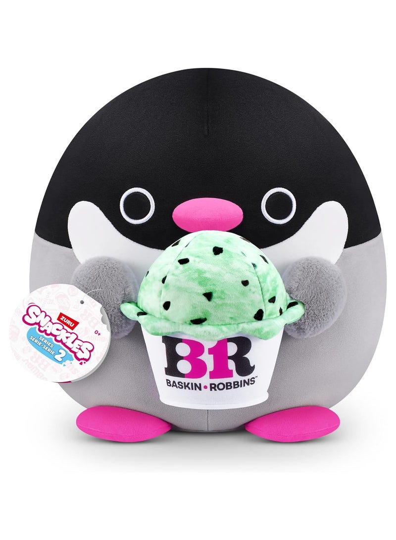 Snackles Series 2 Penguin & Baskin-Robbin 16 Inch Plush by ZURU, Ultra Soft Plush, Collectible Plush with Real Licensed Brands, Stuffed Animal, Giftable - Image 2
