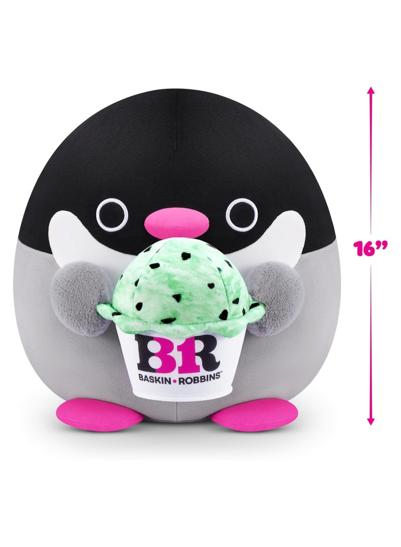 Snackles Series 2 Penguin & Baskin-Robbin 16 Inch Plush by ZURU, Ultra Soft Plush, Collectible Plush with Real Licensed Brands, Stuffed Animal, Giftable - Image 4
