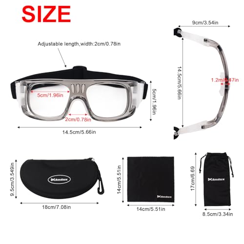 Andux Basketball Soccer Football Sports Protective Eyewear Goggles Eye Safety Glasses LQYJ-01 (Grey) - Image 2