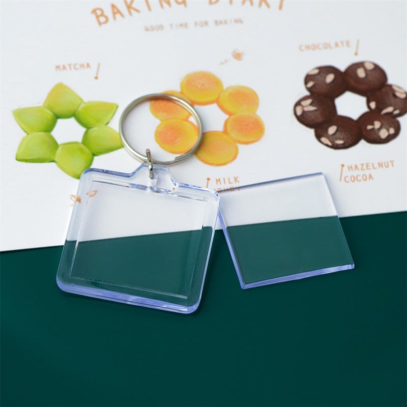 Acrylic Photo Keychain Blanks Bulk Square acrylic photo frame key chain 4*4cm(5)/46g