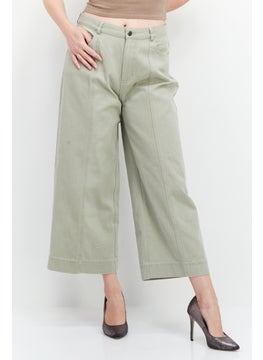 ESPRIT Womens Regular Fit Plain Wide Leg Pants, Grey  - Image 1