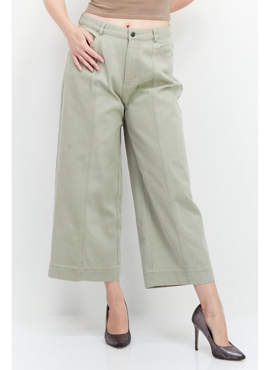 ESPRIT Womens Regular Fit Plain Wide Leg Pants, Grey  - Image 1