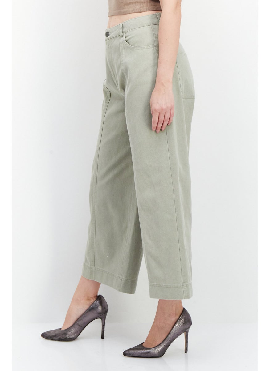 ESPRIT Womens Regular Fit Plain Wide Leg Pants, Grey  - Image 2