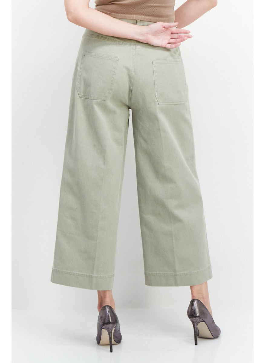 ESPRIT Womens Regular Fit Plain Wide Leg Pants, Grey  - Image 3