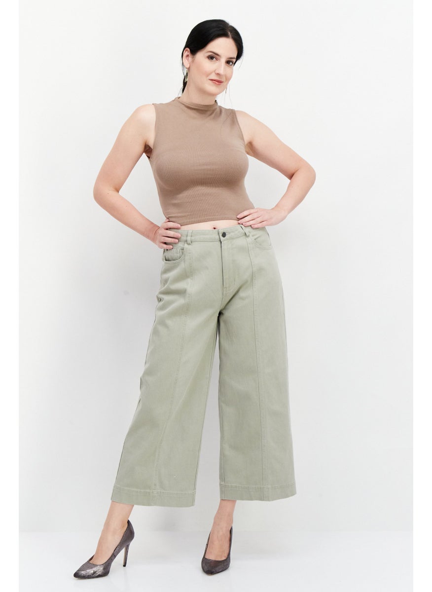 ESPRIT Womens Regular Fit Plain Wide Leg Pants, Grey  - Image 4