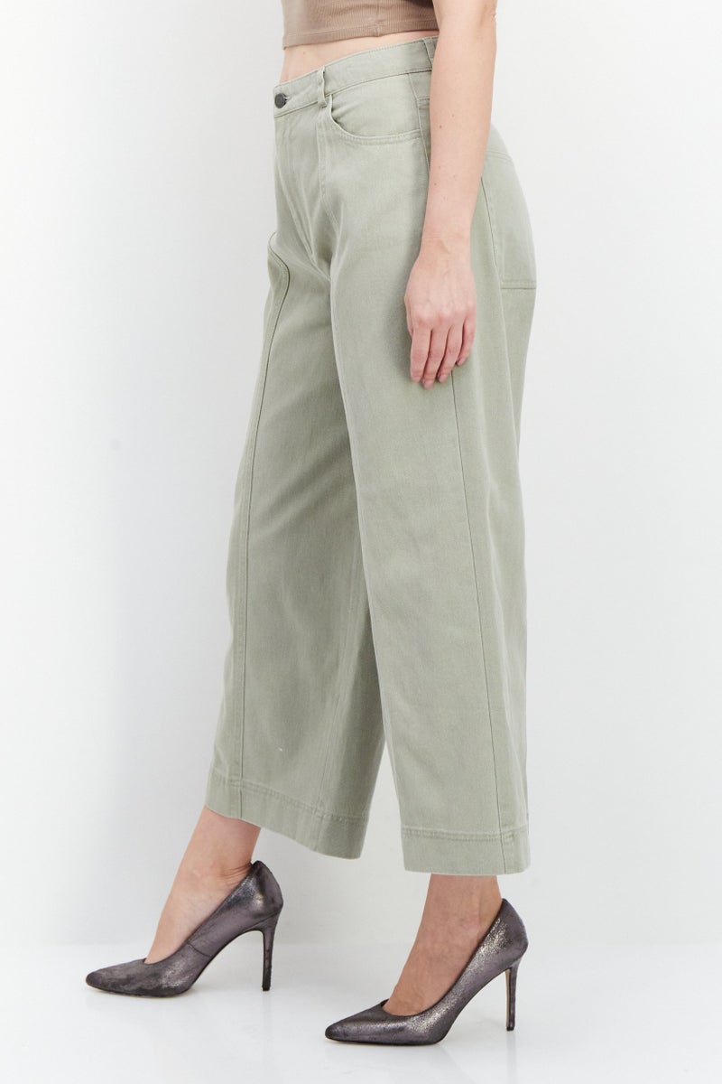 ESPRIT Womens Regular Fit Plain Wide Leg Pants, Grey - Image 2