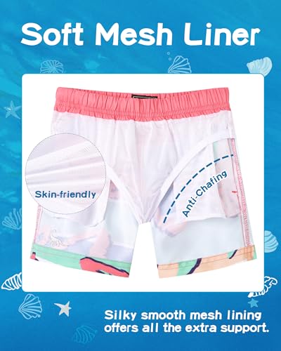 SURF CUZ Boys Swim Trunks Toddler Swim Shorts UPF 50+ Bathing Suit for Boy Swimsuit Mesh Swimwear Quick Dry Beach Board Shorts Green Watermelon 2T - Image 4