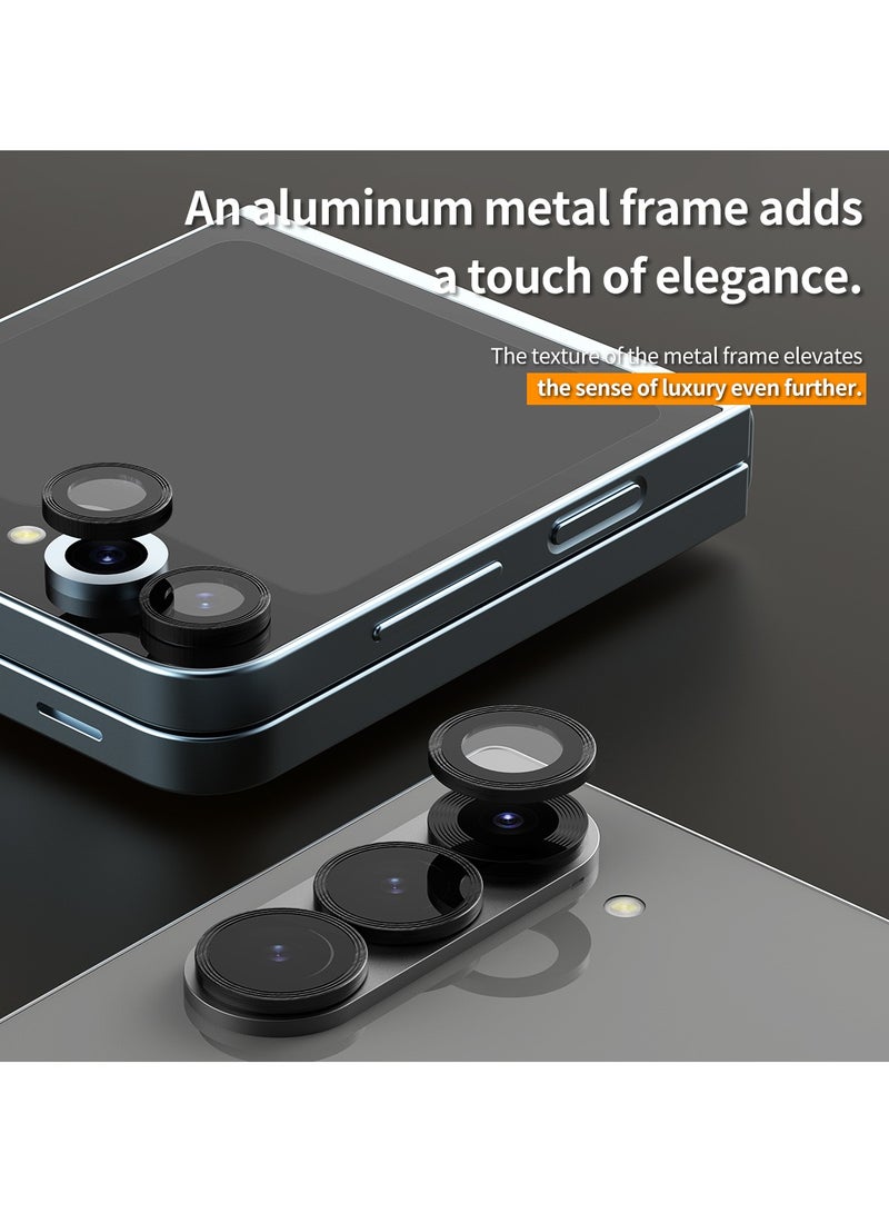 araree araree Core MR Series Camera Lens Cover for Samsung Galaxy Z Flip 6 | Ultra-Clear Tempered Glass, Anti-Glare, High Light Transmittance, Oleophobic Coating, Aluminum Metal Frame - Clear - Image 3