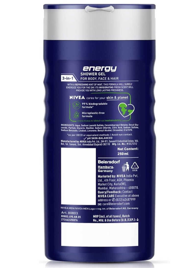 Nivea Energy Shower Gel 250ml - Image 2