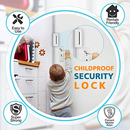 WINONLY Door Lock for Front Door Kids Safety - Home Security Door Reinforcement Locks Child Proof for Doors Latches for Top of Inside Childproof Flip for Night Bedrooms Apartment Add Extra Lock - Image 5