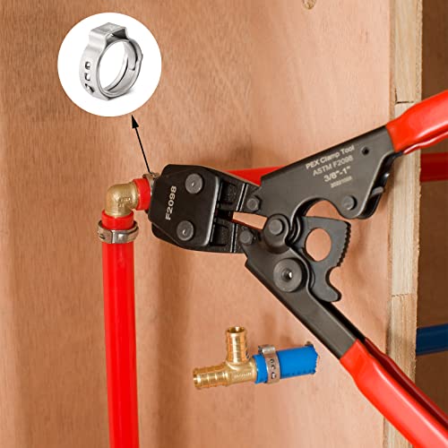 GUOFIS 100 Pack 1/2 Inch Pex Cinch Clamp Rings,Premium 304 Stainless Steel PEX Crimp Ring,Pex Fitting Clamps Pinch Ring for PEX Tubing Pipe Fittings Connection - Image 5