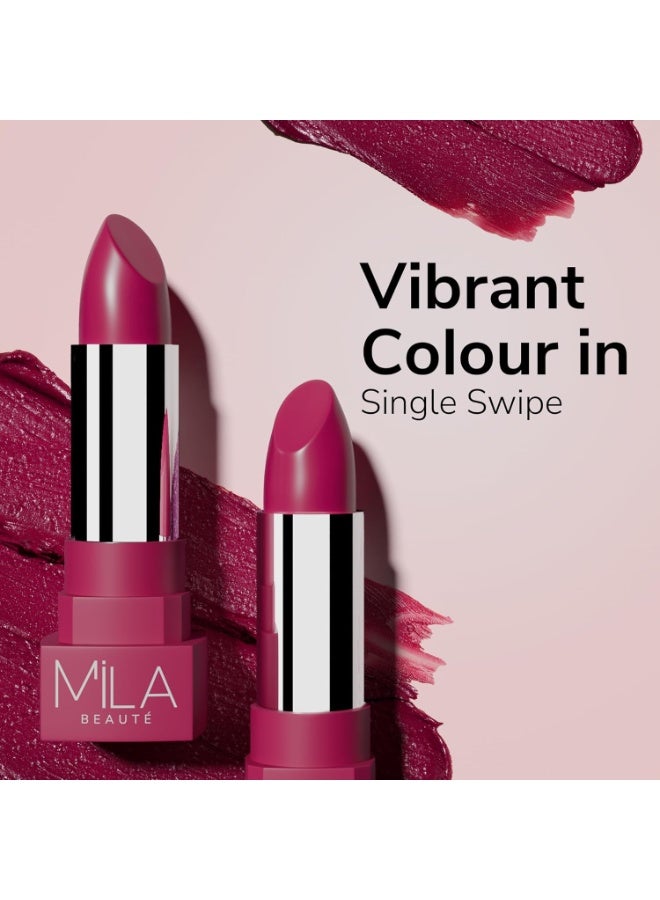 ميلا بيوتي أحمر شفاه مطفي من ميلا بوتيه (MILA BEAUTÉ) | تركيبة خفيفة الوزن وعالية الصبغة | لمسة نهائية مطفية | تغطية كاملة | الدرجة: Russian Hue | 4.2 جم - Image 4