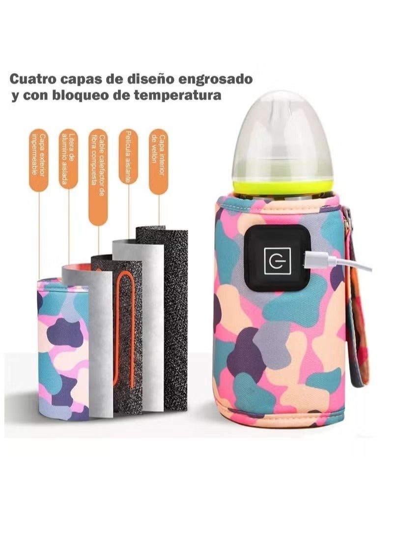 Gonice USB Milk Bottle Warmer Bag Size Temperature Adjustable Portable Feeding Bottle Warmer 5V 2A (Blue) - Image 4