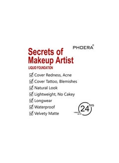 Phoera Liquid Foundation Natural Look 30ML 101 Porcelain  - Image 5