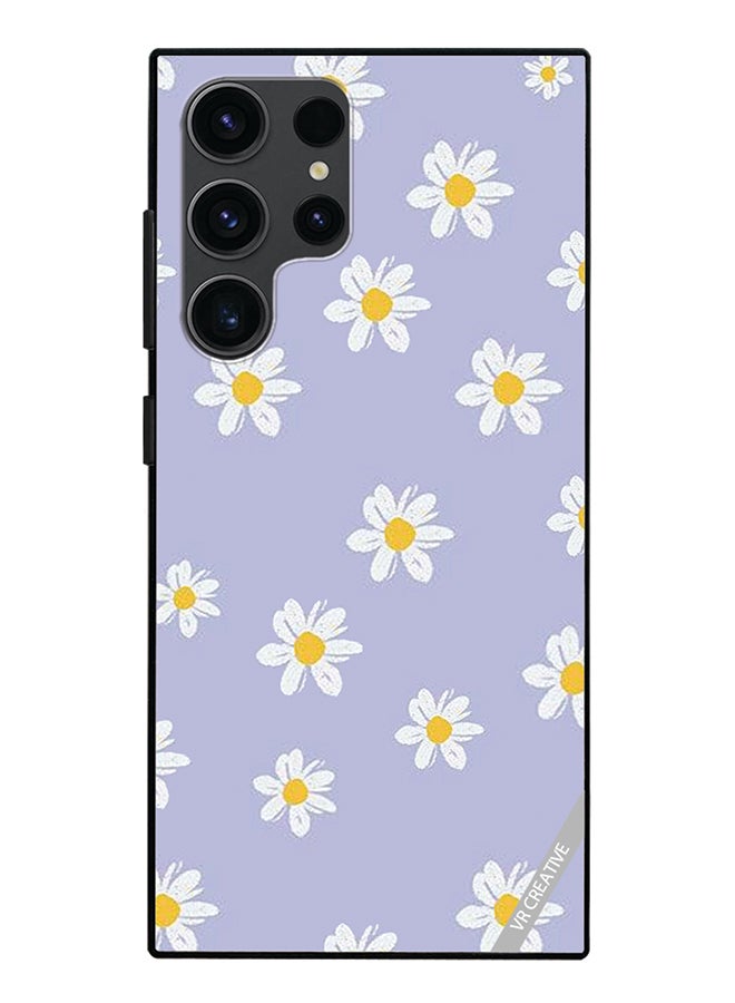 VR CREATIVE Protective Case Cover For Samsung Galaxy S24 Ultra Daisy Flower Design Multicolour - Image 1